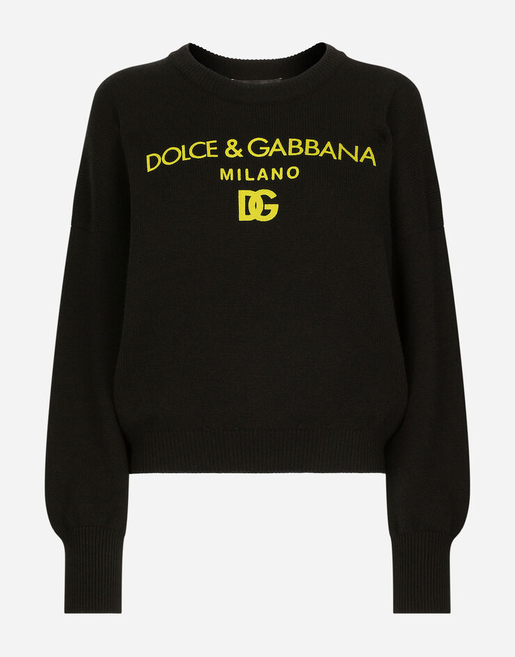 Dolce & Gabbana Джемпер из кашемира с логотипом Dolce&Gabbana черный FXW03TJAWX1