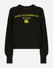 Dolce & Gabbana Cashmere sweater with Dolce&Gabbana logo Black FXF72TJCMY0