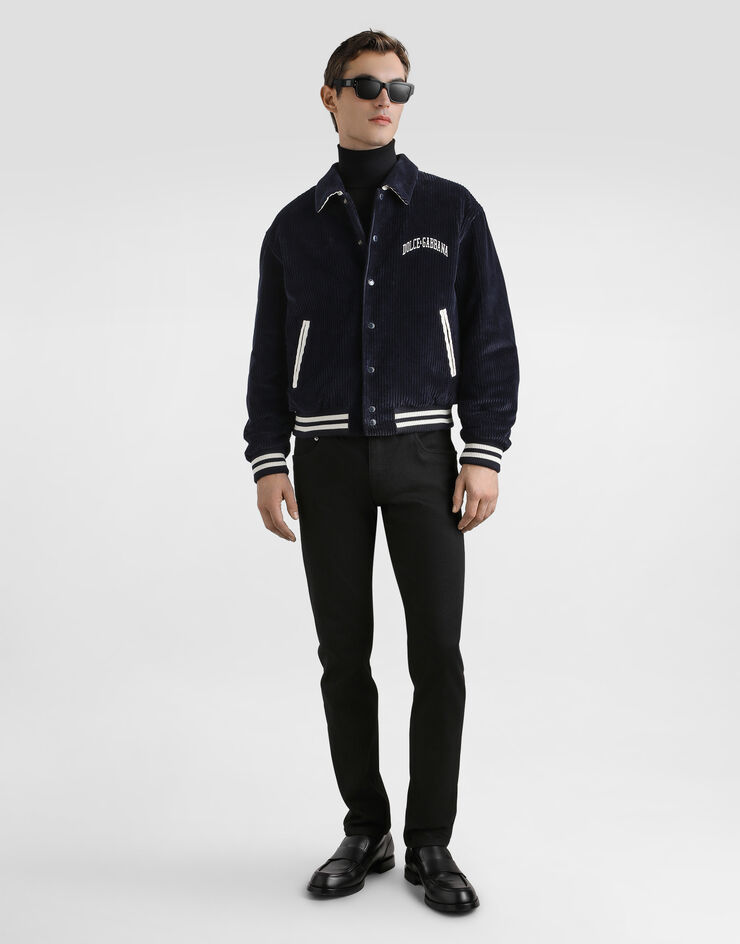 Dolce & Gabbana Corduroy bomber jacket Blue G9BPXZFUVLI