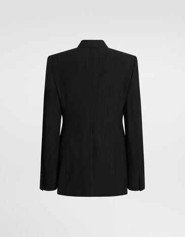 Dolce & Gabbana Sinatra single-breasted jacket in striped wool Dolce & Gabbana Sinatra single-breasted jacket in striped wool Black G2VN9TFR22A