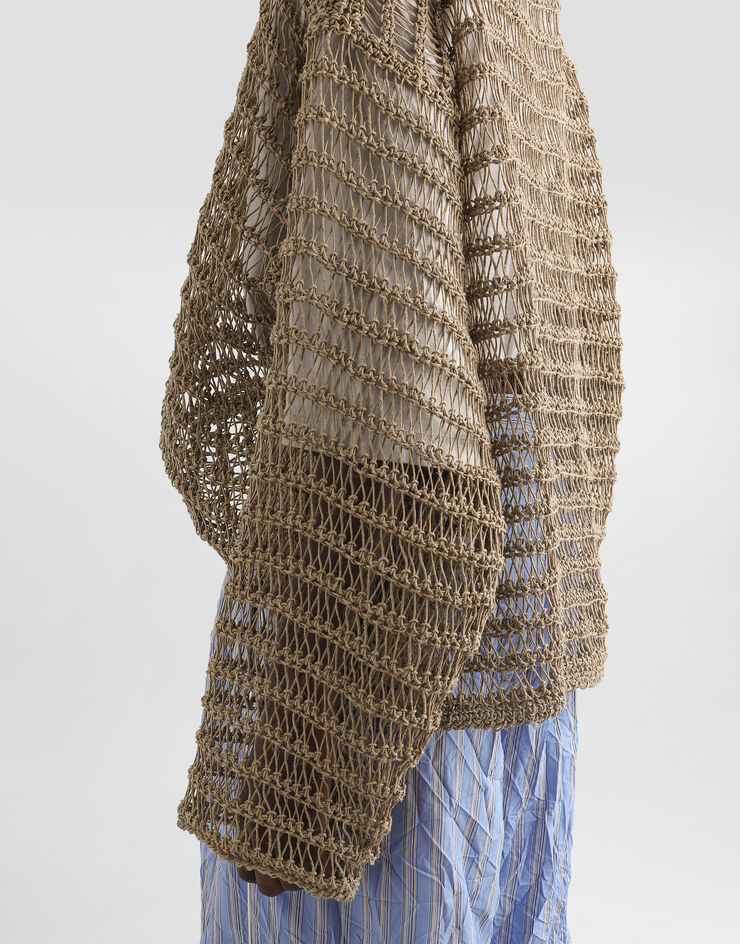 Dolce & Gabbana Cotton-linen pullover Beige GXXBFTJGMGG