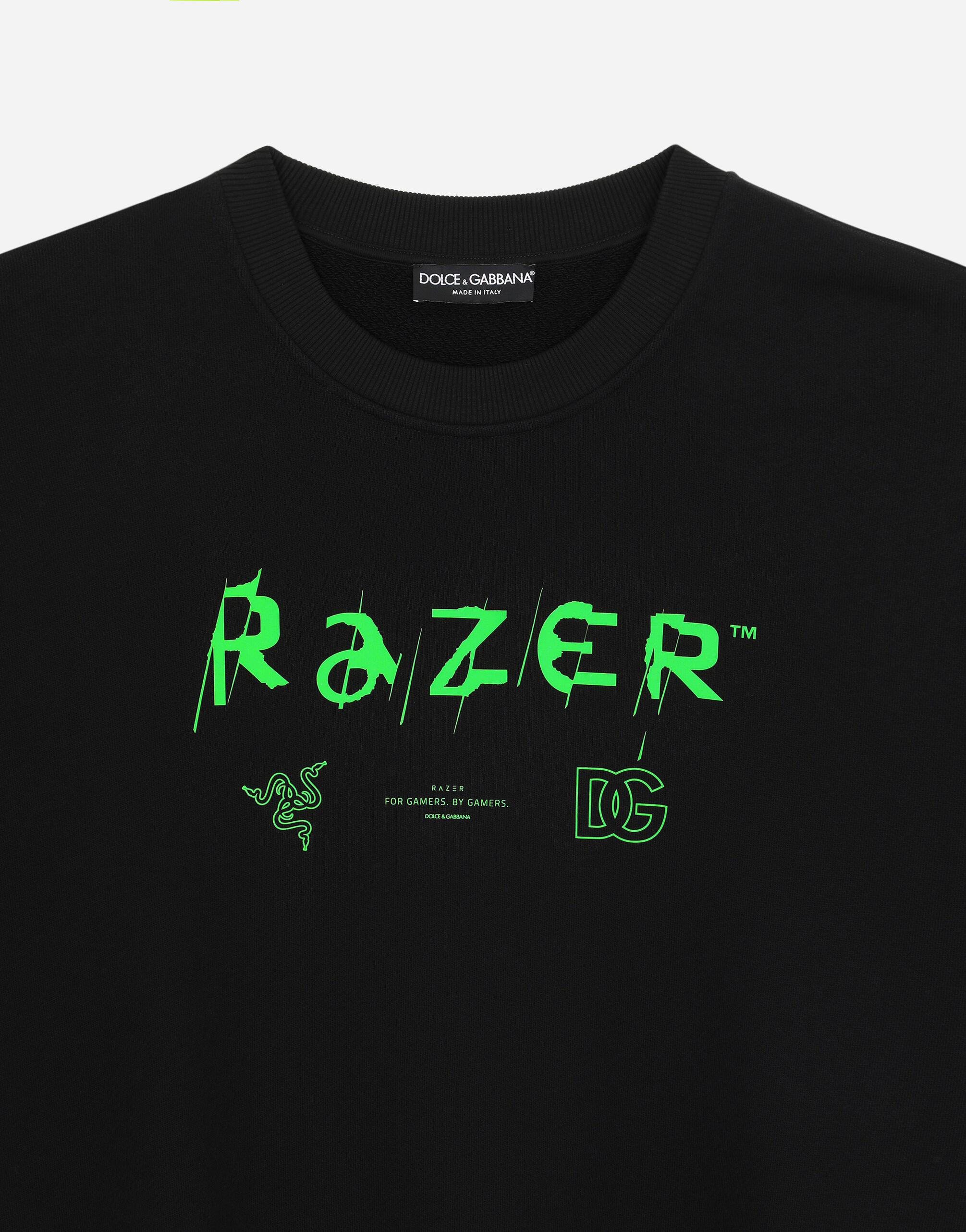 Cotton round neck sweatshirt RAZER in Black for Dolce Gabbana US