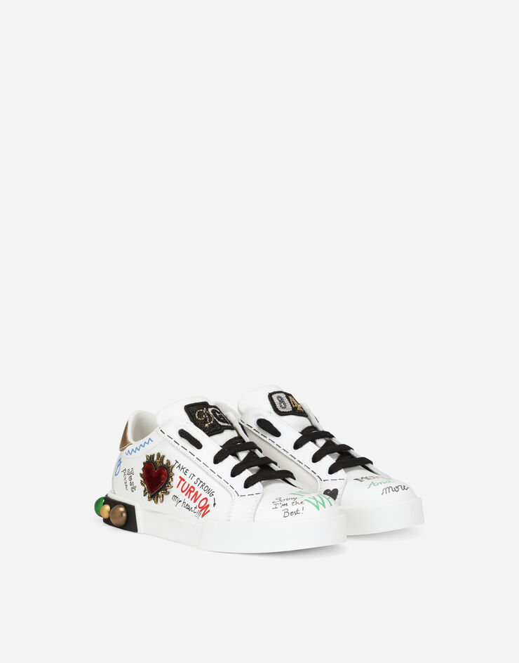 Dolce & Gabbana Portofino DG King Sneaker aus Kalbsleder Mehrfarbig DA5063AH029