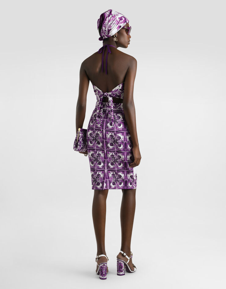 Dolce & Gabbana Gonna aderente stampa maiolica Multicolore F4C2CTHPABW
