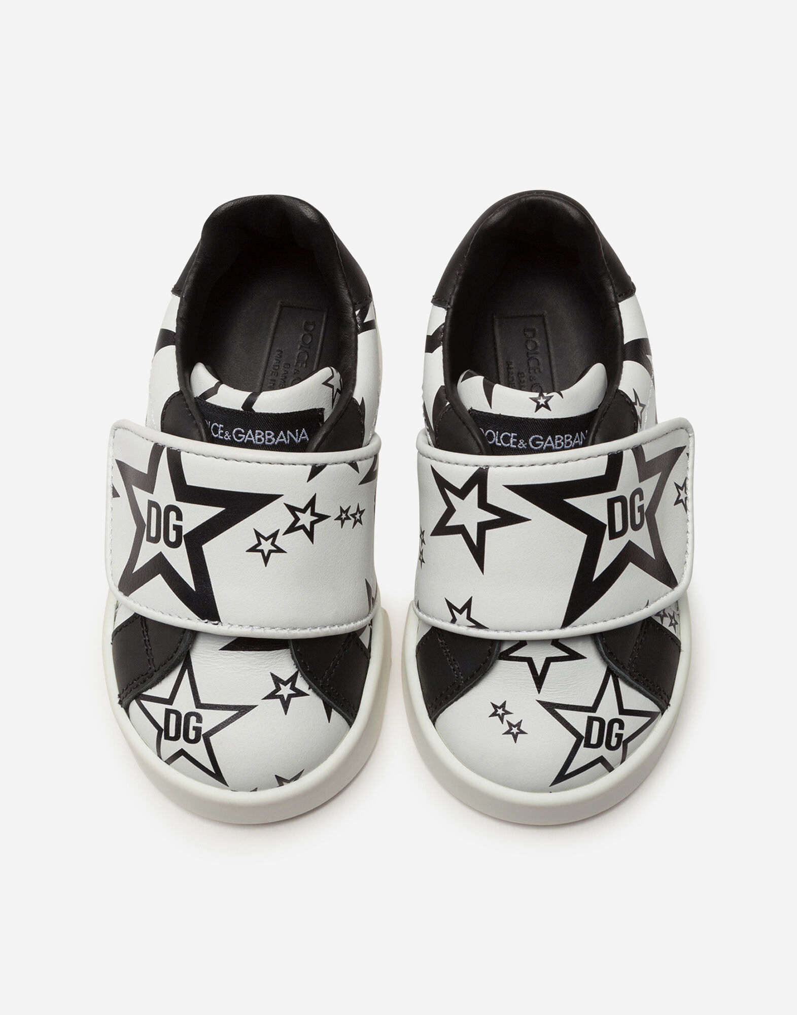 【柔らかい履き心地】D&G ポルトフィーノ ライト」スニーカー PORTOFINO LIGHT SNEAKERS IN CALFSKIN WITH MILLENNIALS STAR PRINT