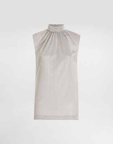 Dolce & Gabbana Lamé jersey top Silver F7BD5THU7WC