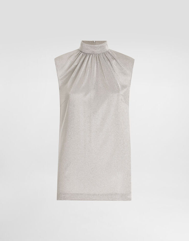 Dolce & Gabbana Lamé jersey top Silver F7BD5THU7WC