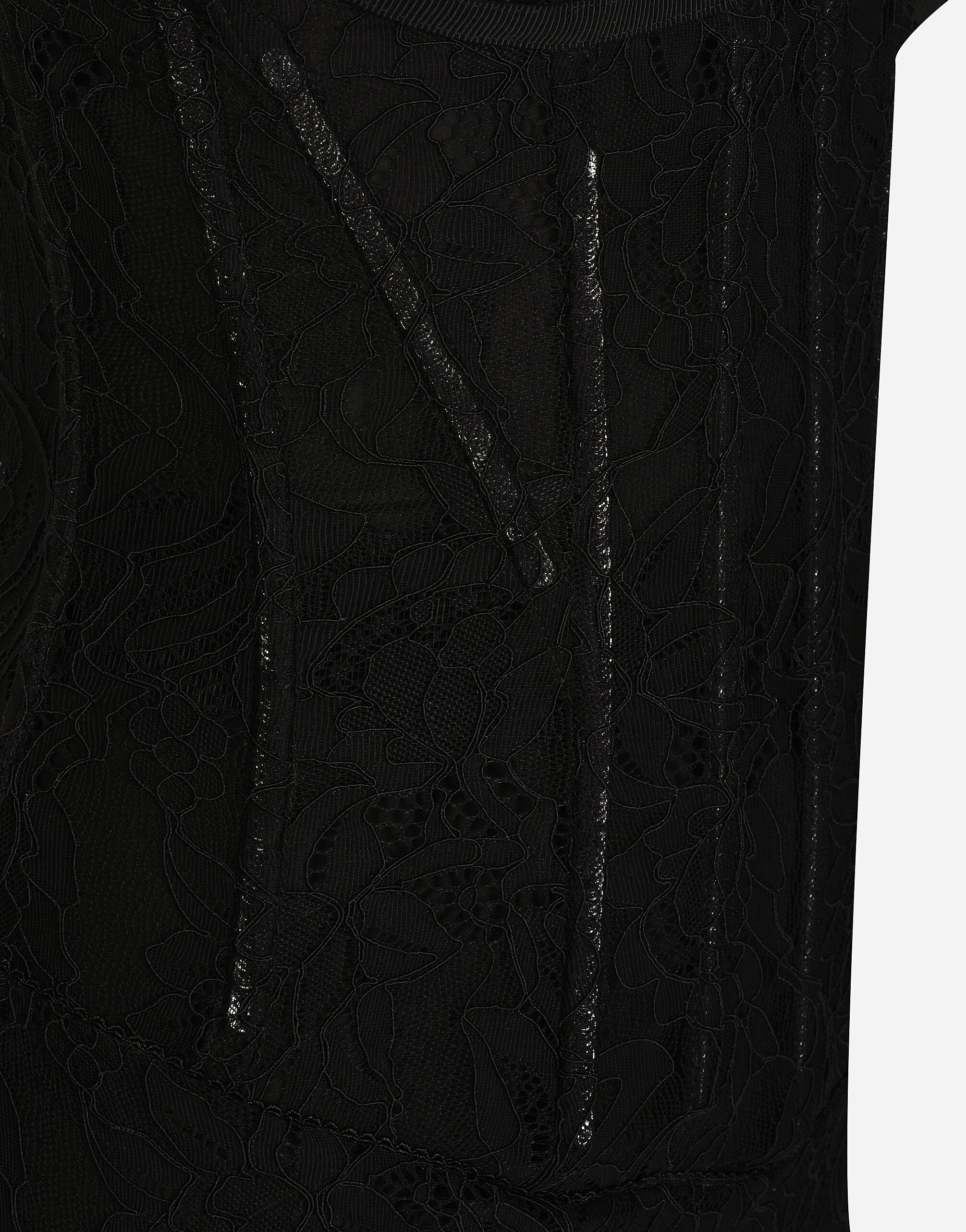 Lace calf-length slip dress: in Black for Women | Dolce&Gabbana® US
