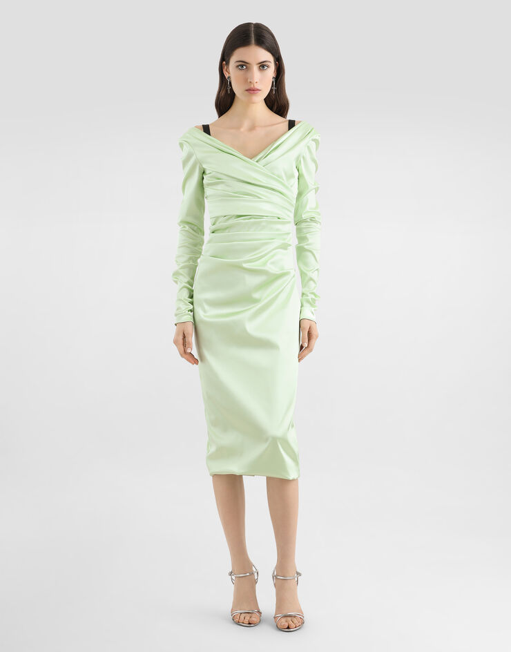 Dolce & Gabbana Abito in raso stretch Multicolore F60DHTFURAD