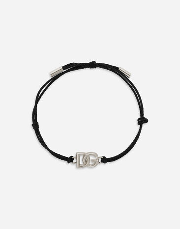 Dolce & Gabbana Cord bracelet with small DG logo Green G5MW6TFU4JB