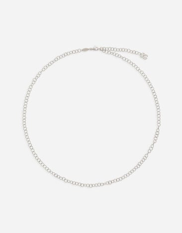 Dolce & Gabbana Twisted wire chain necklace in white gold 18Kt White WAQB3GWWHDG