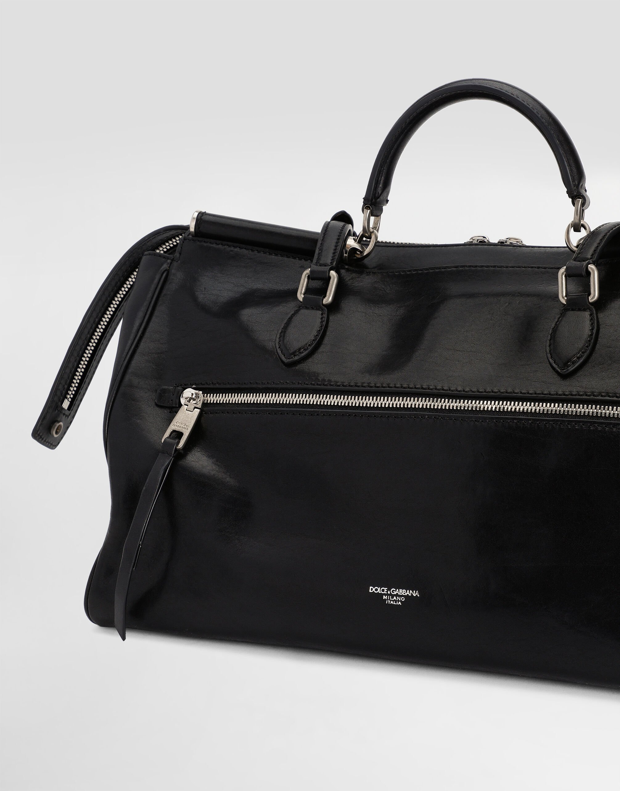 Blackのウィメンズ ヴィットリア レザー バッグ | Dolce&Gabbana®