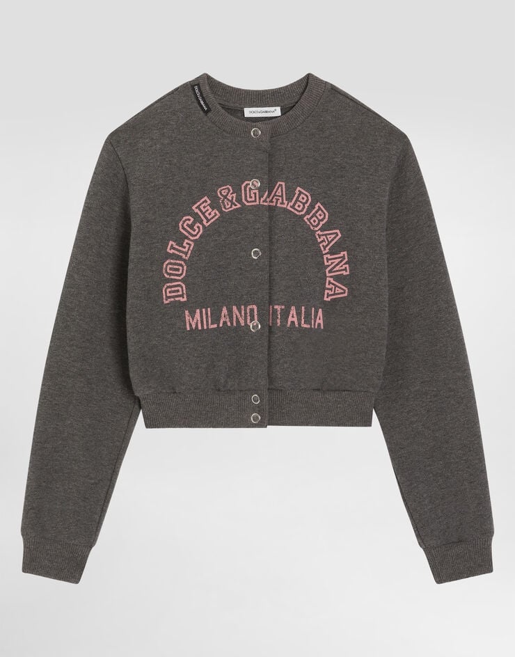 Dolce & Gabbana سويت شيرت بأزرار بطبعة Dolce&Gabbana Grey L5JWCQG7PSB