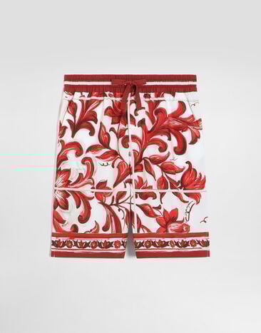 Dolce & Gabbana бермуды из поплина в принте «майолика» Multicolor L44Q21FI5OI