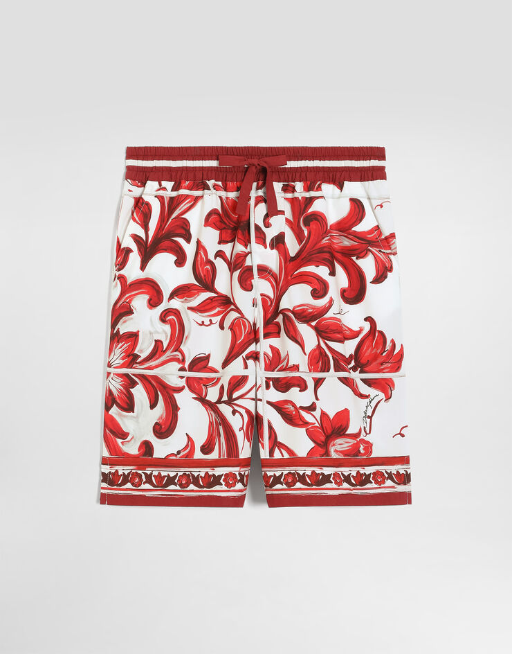 Dolce & Gabbana Majolica-print poplin bermuda shorts Multicolor L44Q21FI5OI