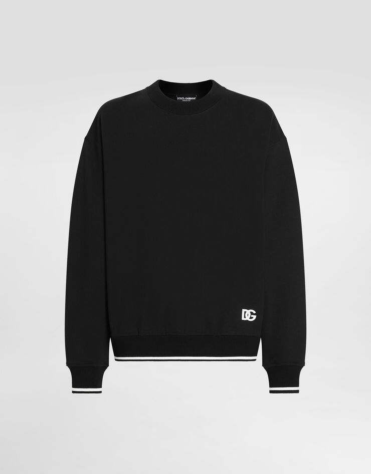 Dolce & Gabbana Cotton sweatshirt with logo Black G9AHSTG7N8L