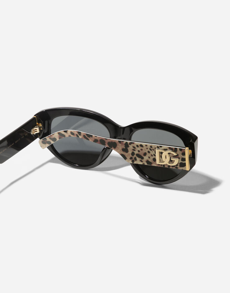 Dolce & Gabbana DG Crossed Sunglasses Leo brown on black VG4514VP387