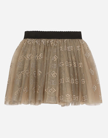 Dolce & Gabbana Falda de tul con logotipo DG Dorado L54I80G7K2T