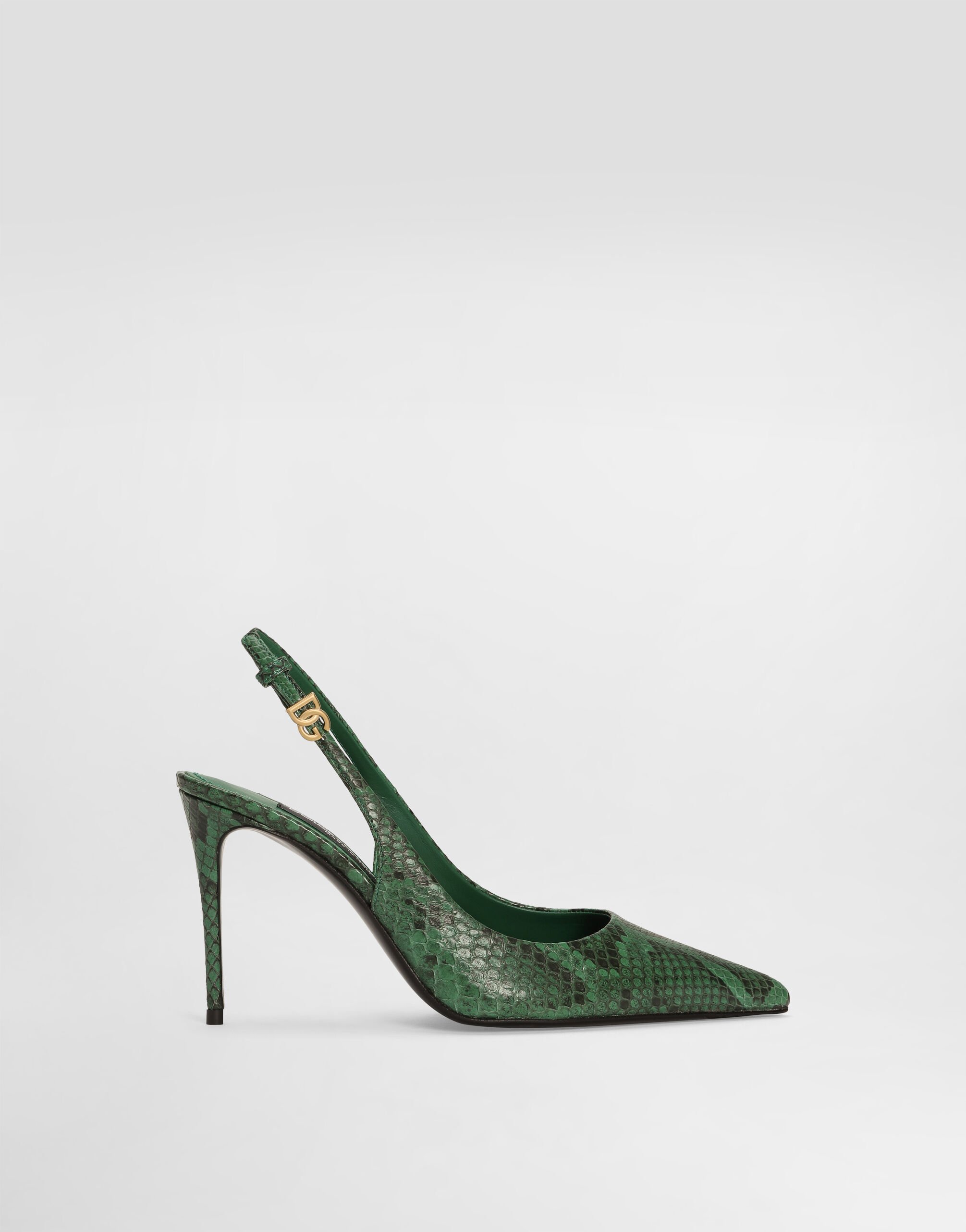 Python skin slingbacks in Green for Women | Dolce&Gabbana® US
