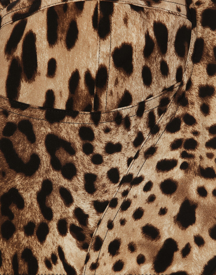 Dolce & Gabbana Leopard-print charmeuse bustier top Print F7W98TGDCLP