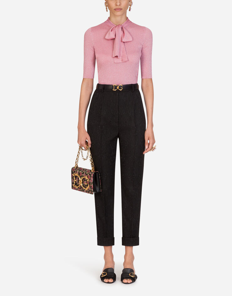 Dolce & Gabbana SERAFINO SWEATER WITH BOW IN BOW PINK FX668TJAIDM