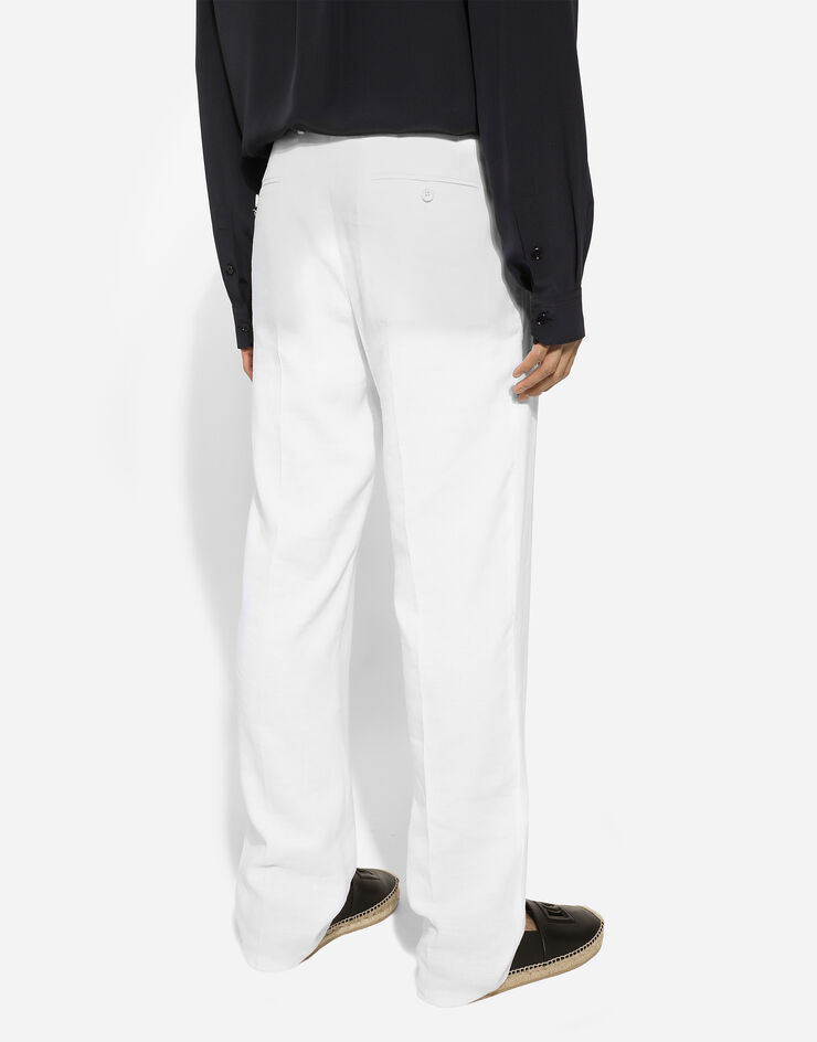 Dolce & Gabbana Tailored stretch linen pants White GP03JTFU9AQ