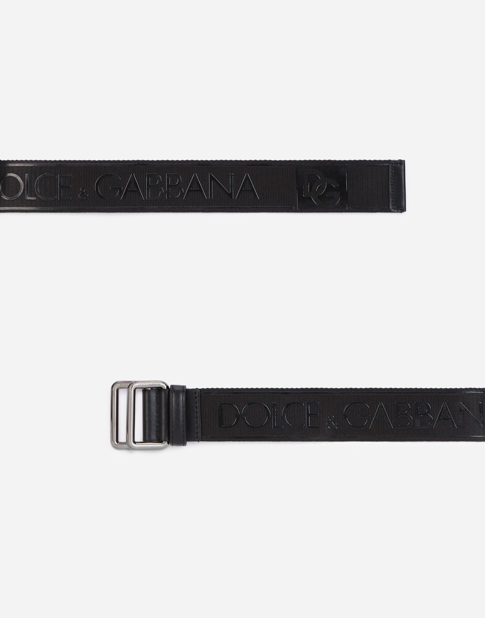 Branded tape belt in Black for Men | Dolce&Gabbana® US