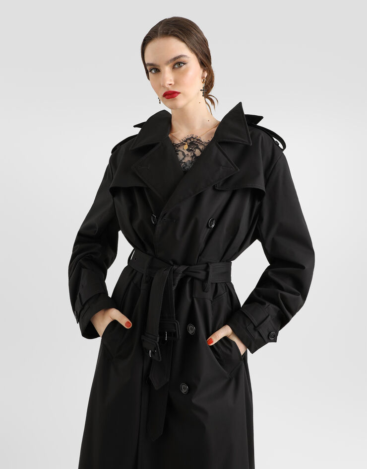 Dolce & Gabbana Trench en taffetas Noir F0X2ATGDEBL