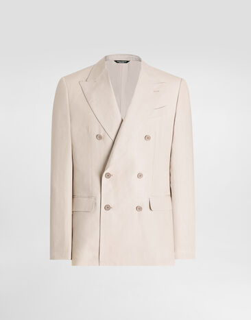 Dolce & Gabbana Double-breasted linen fabric jacket Multicolor G2NW0TFU4L0