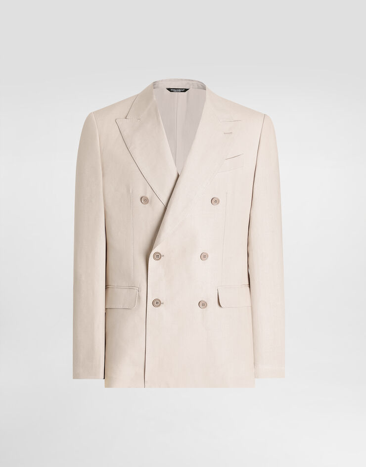 Dolce & Gabbana リネン ダブルブレスト ジャケット  Beige G2QS7TFU4MC
