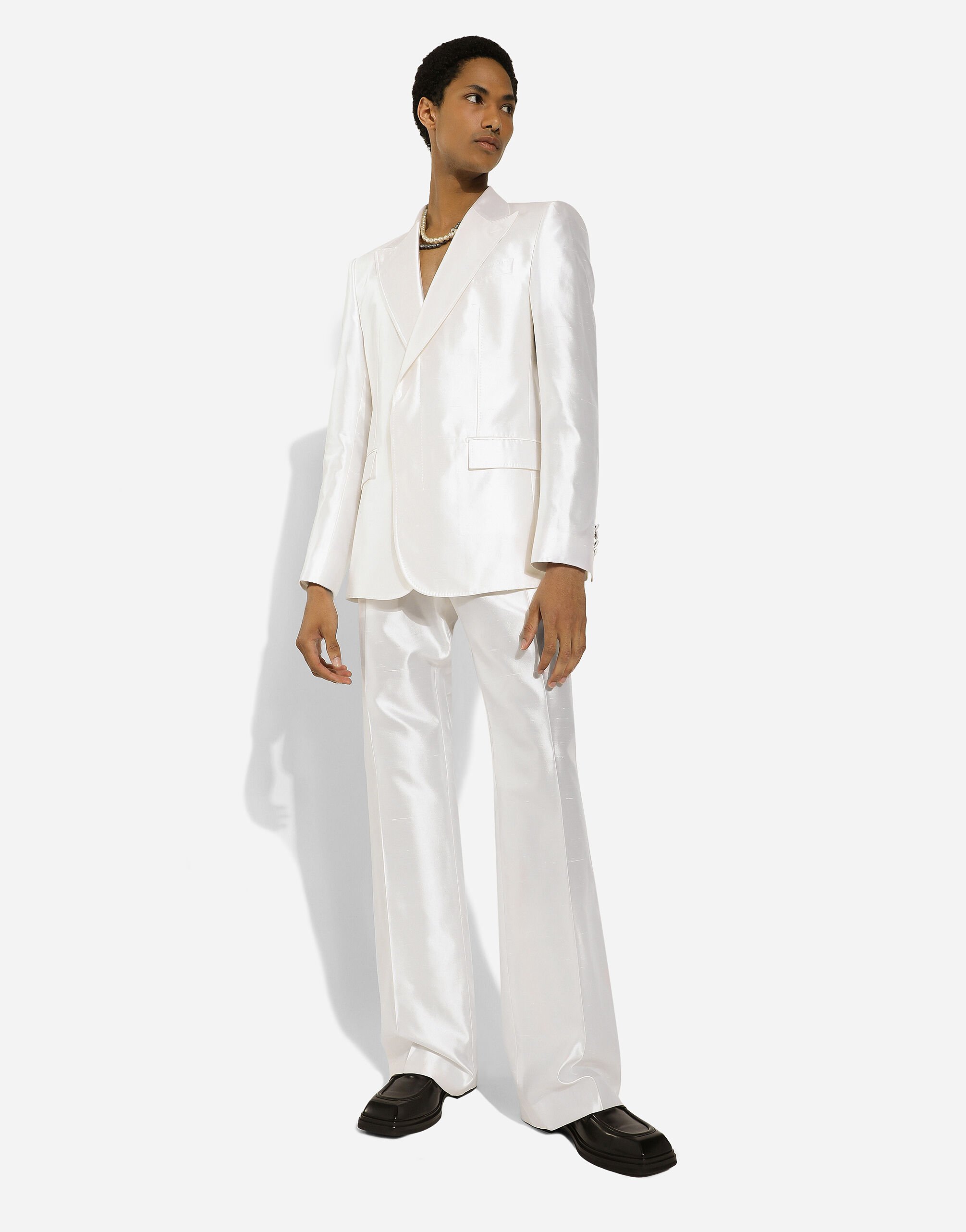 Silk shantung pants in White for Men | Dolce&Gabbana® US