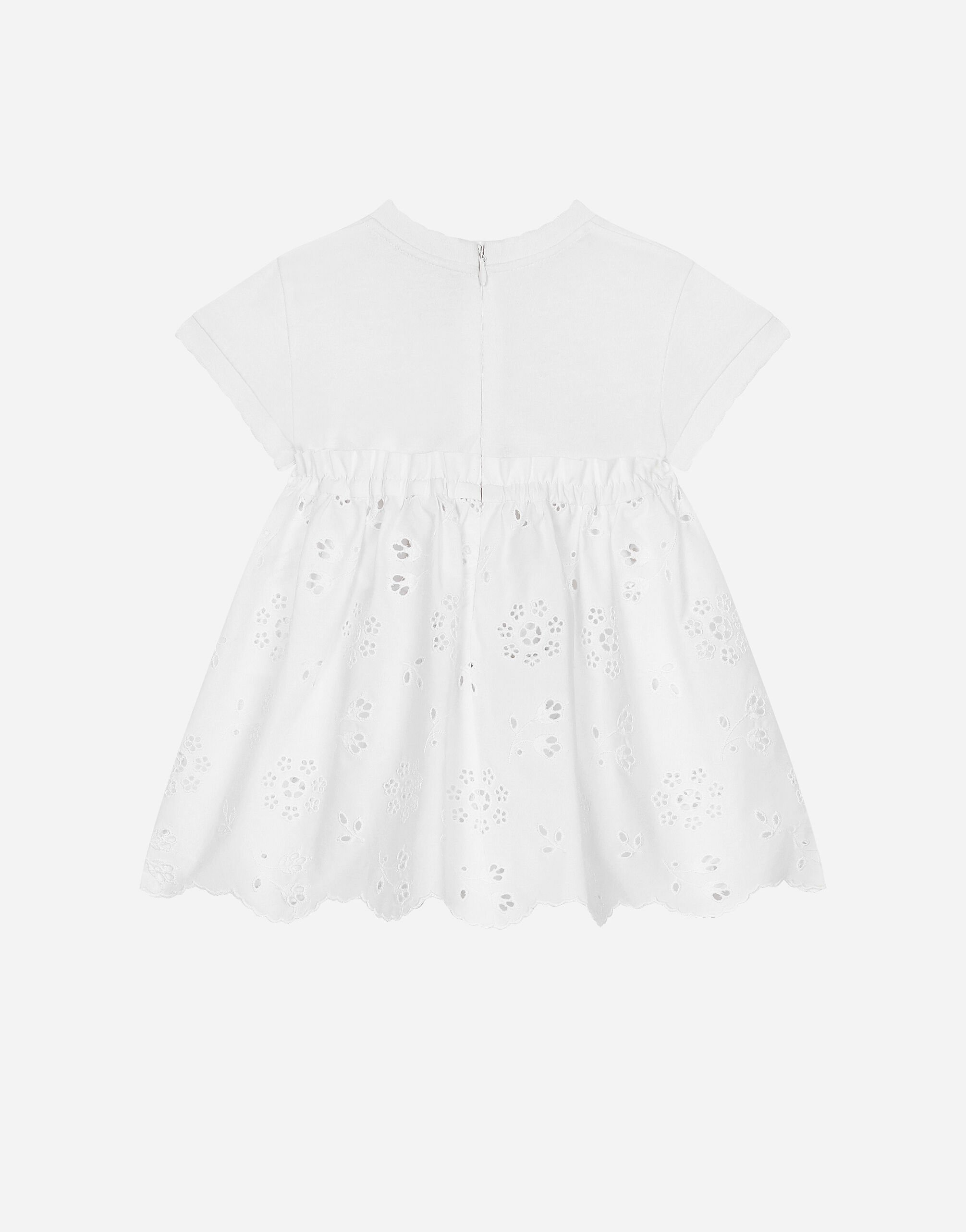 Dolce & Gabbana プリント ポプリン ミディドレス ホワイト Whiteのガールズ Dolce&Gabbanaロゴ ジャージー&ポプリン