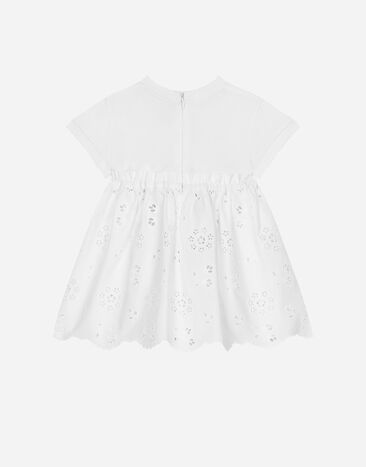 Dolce & Gabbana Jersey and poplin dress with Dolce&Gabbana logo White L2JD9DG7NXV