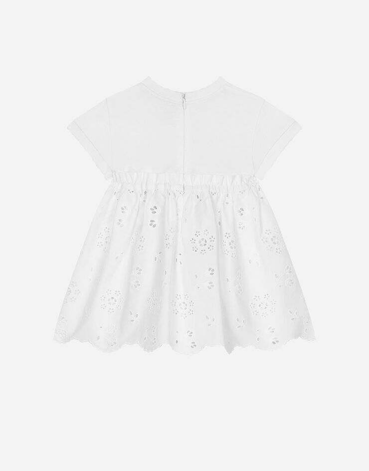 Dolce & Gabbana Платье из джерси и поплина с логотипом Dolce&Gabbana белый L2JD9DG7NXV