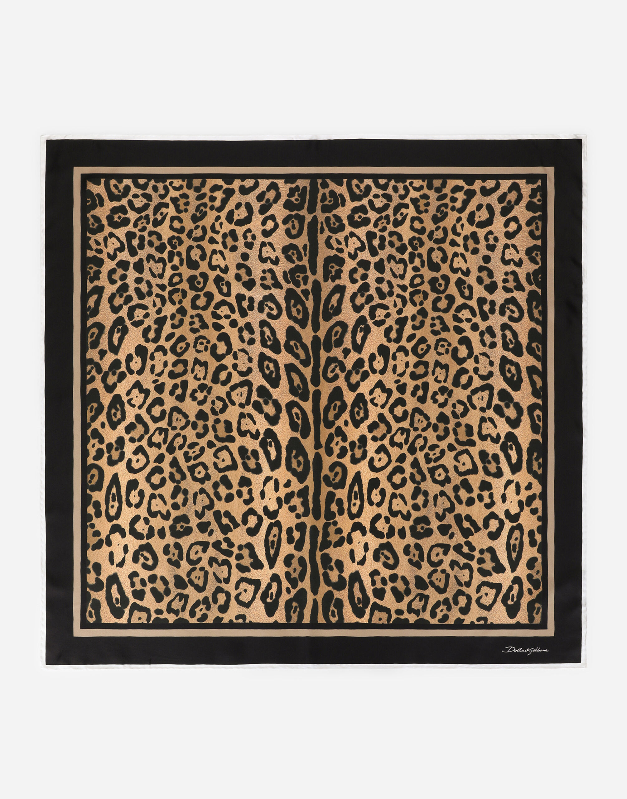 Dolce & Gabbana Halstuch 90 x 90 aus Twill Leoprint Mehrfarbig IS117WG7BPY