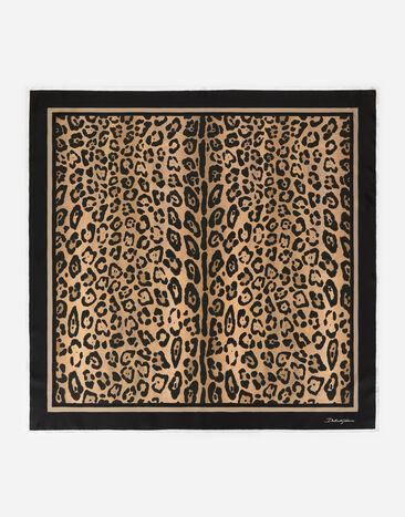 Dolce & Gabbana Foulard 90 x 90 in twill stampa leopardo Stampa animalier BE1446AM568