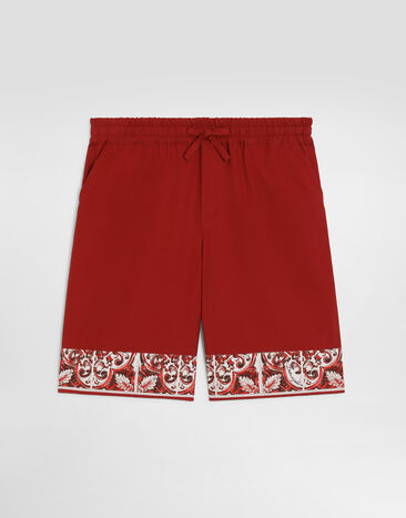 Dolce & Gabbana Majolica-print poplin bermuda shorts Multicolor L44Q20G7P5E