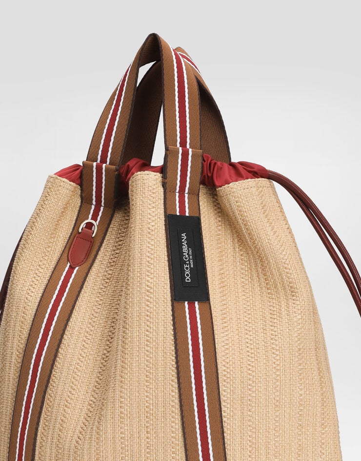 Dolce & Gabbana Mochila Essenza en rafia Multicolor BM2692A0859
