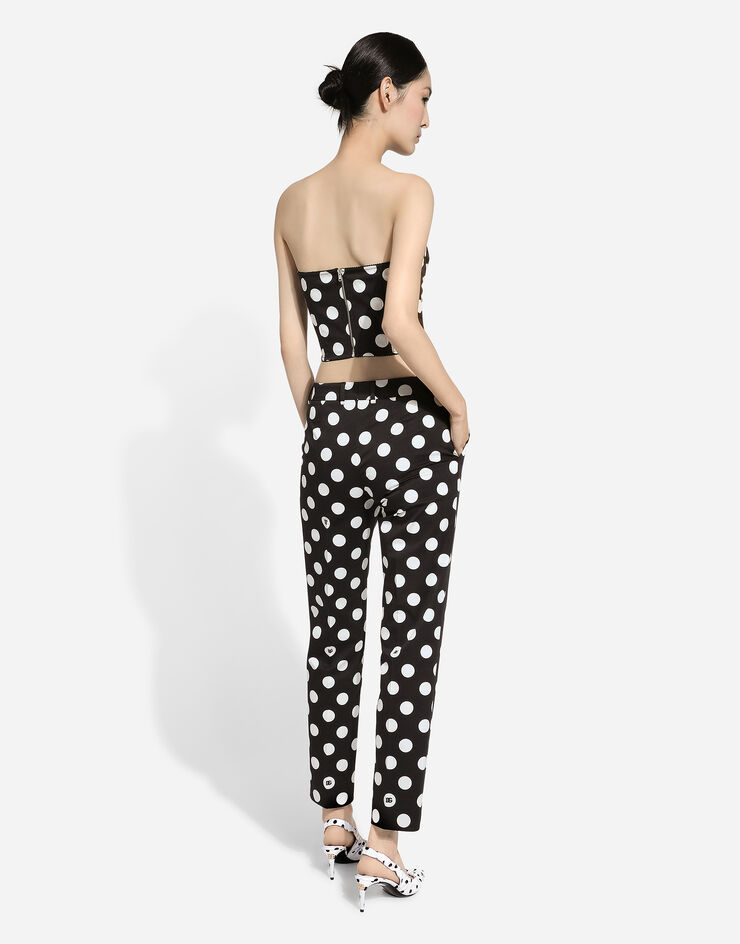 Dolce & Gabbana Pantalon en coton avec imprimé à pois Imprimé FTC5VTFSFNQ