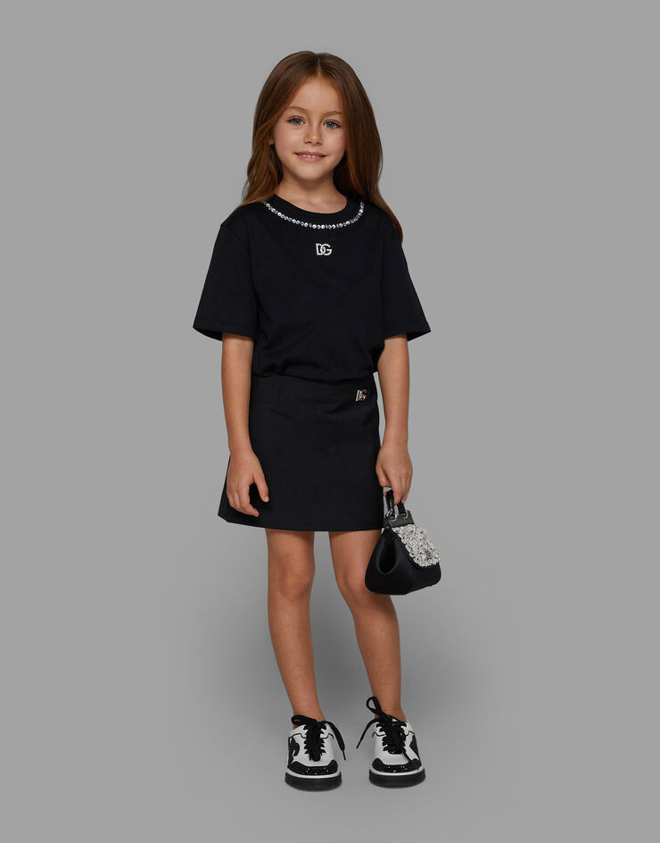 DolceGabbanaSpa Miniskirt with DG logo Black L54I82G7K5G