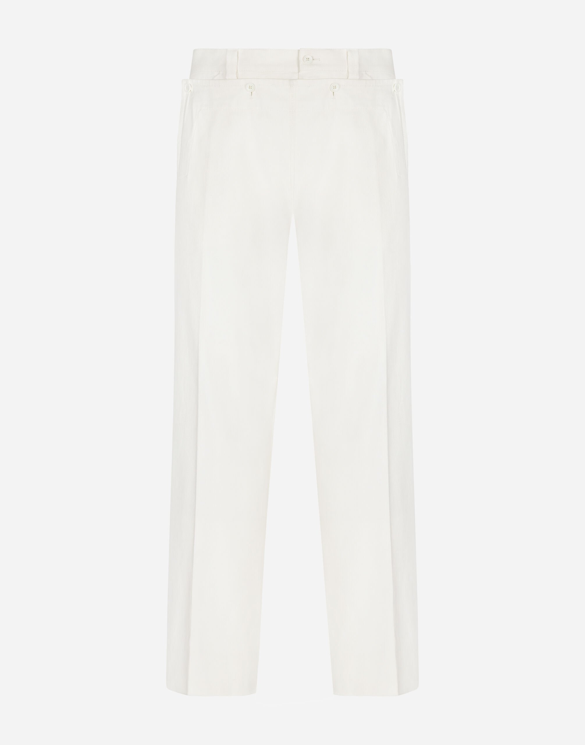Dolce & Gabbana Pantalón marinero de algodón elástico Blanco G2QS6TFR4A4