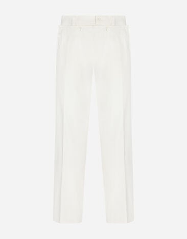 Dolce & Gabbana Pantalon de marin en coton stretch Blanc G2QS6TFR4A4