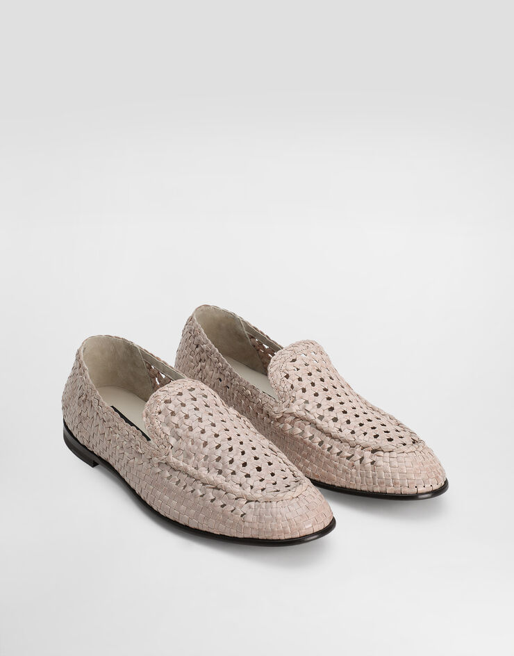 Dolce & Gabbana Polished goatskin slippers Beige A50481A6M71