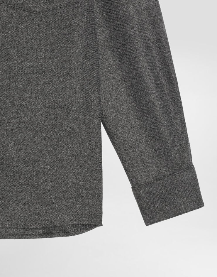 Dolce & Gabbana Melange wool mat shirt Grey L44S58FURNC
