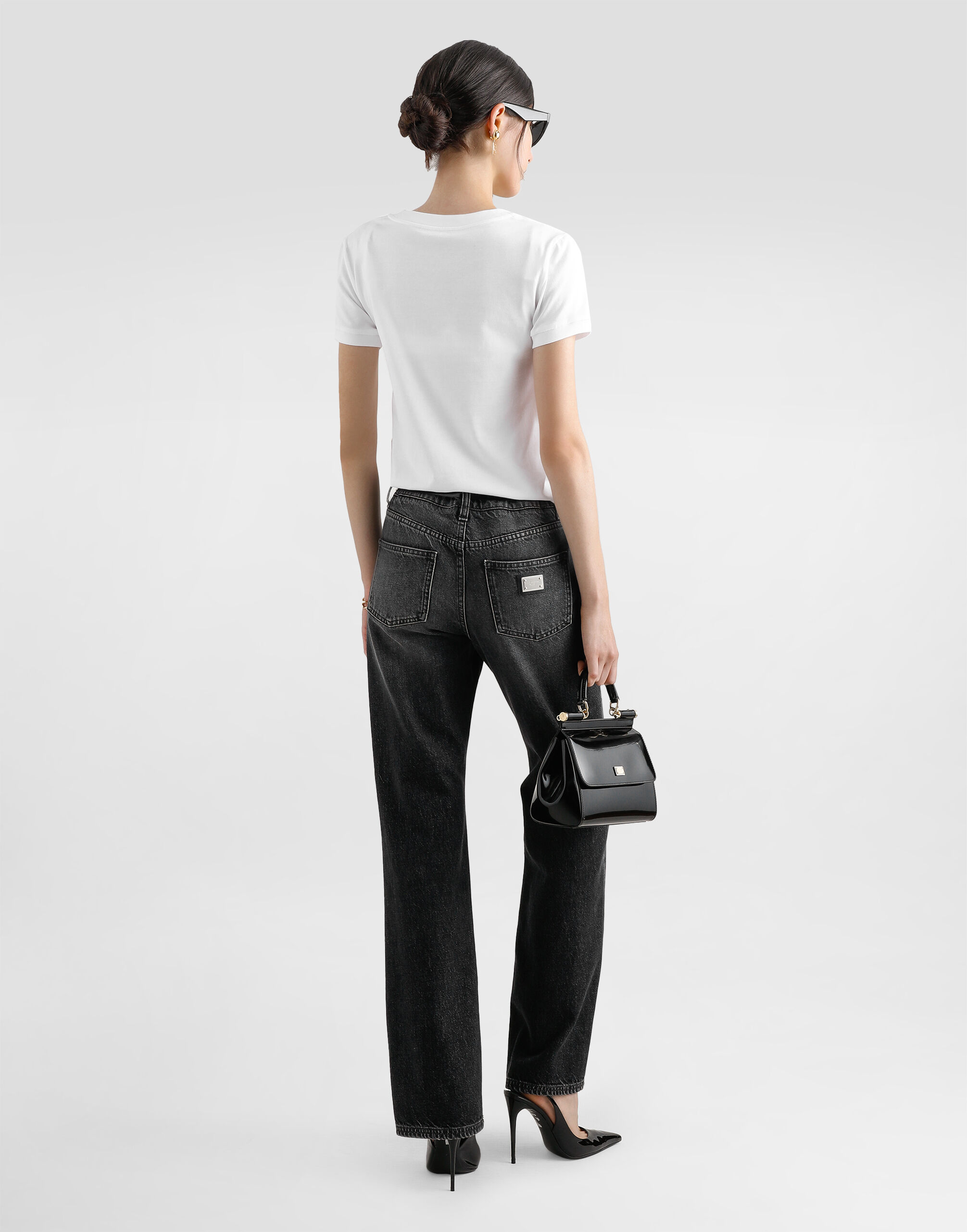 Flared denim jeans in Multicolor for Women | Dolce&Gabbana®