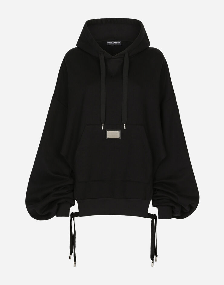 Dolce&Gabbana Jersey hoodie with Dolce&Gabbana tag Black F9P56THU7HV