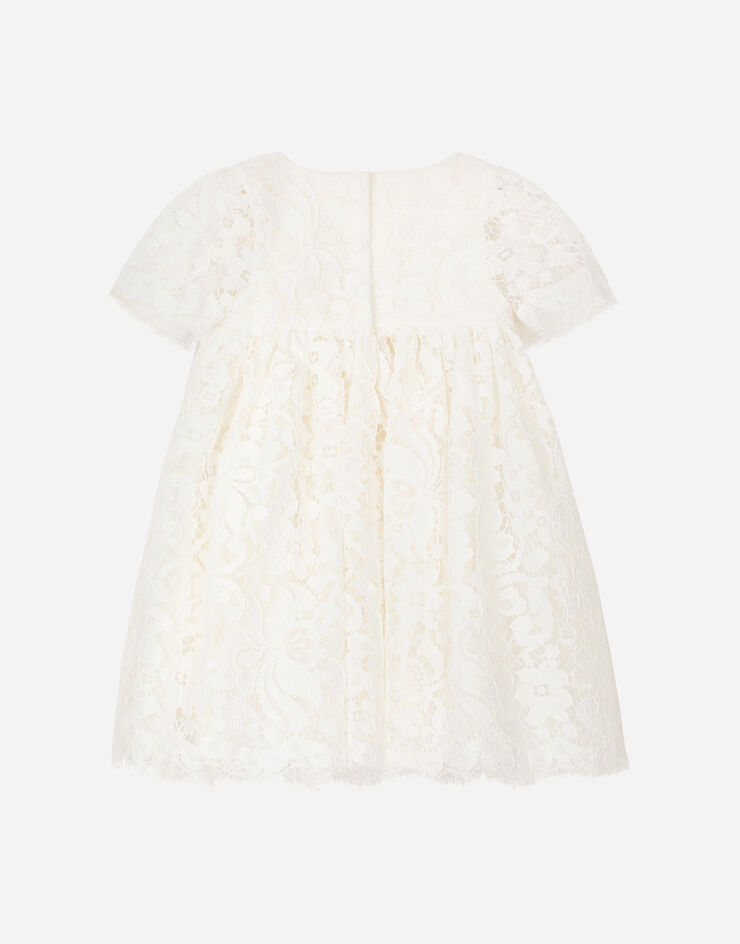 Dolce & Gabbana クリスニングガウン ショートスリーブ レース エンパイアカット ホワイト L0EGG3HLMQQ