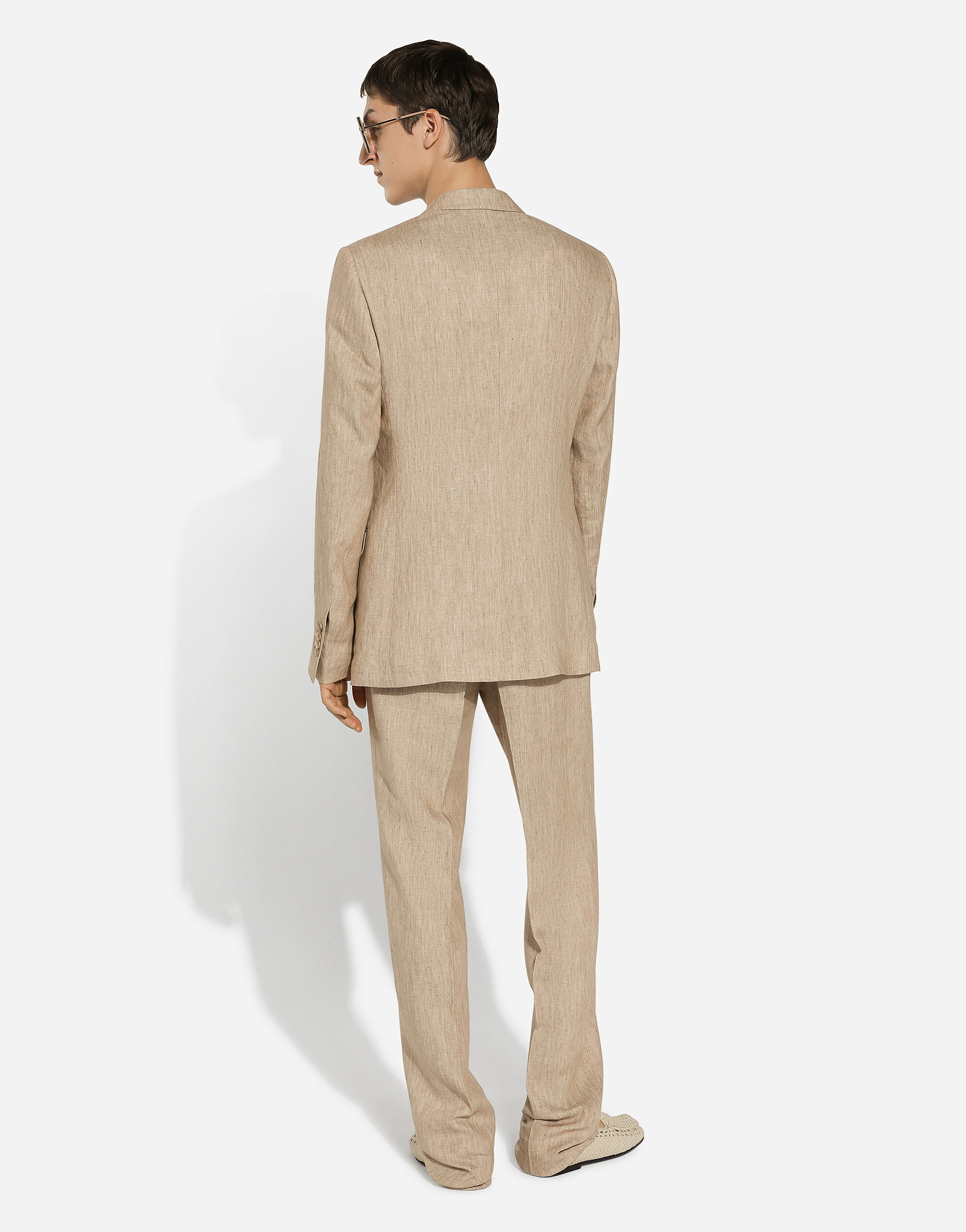 Single-breasted linen Taormina jacket - thumbnail 3