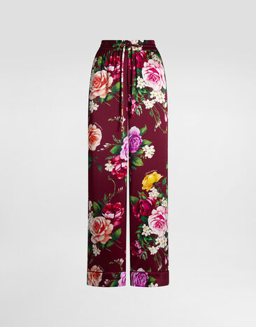Dolce & Gabbana Rose-print satin vanity trousers Multicolor I3J79WIS11B
