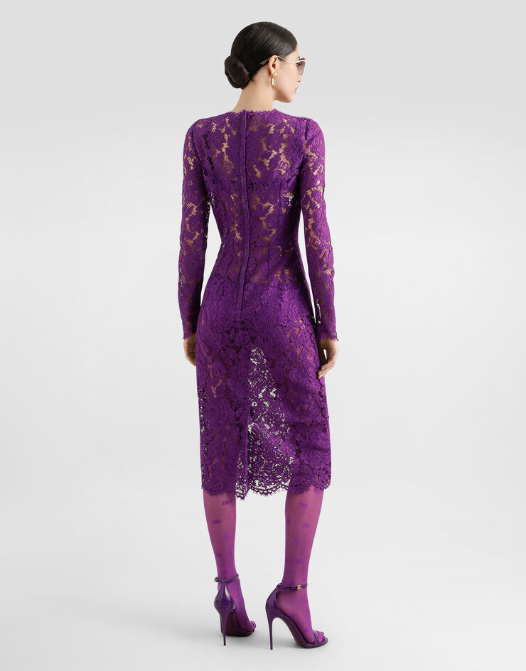 Dolce & Gabbana Cordonetto lace sheath dress Purple F6M0DTHLM7L